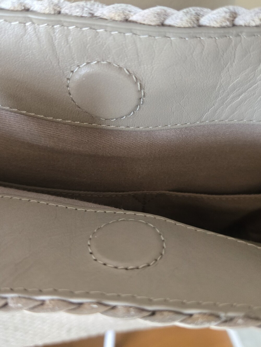 Sold Out Color Taupe Quince Handwoven Italian Leather Tote, 20", Beach, Work - Picture 11 of 13